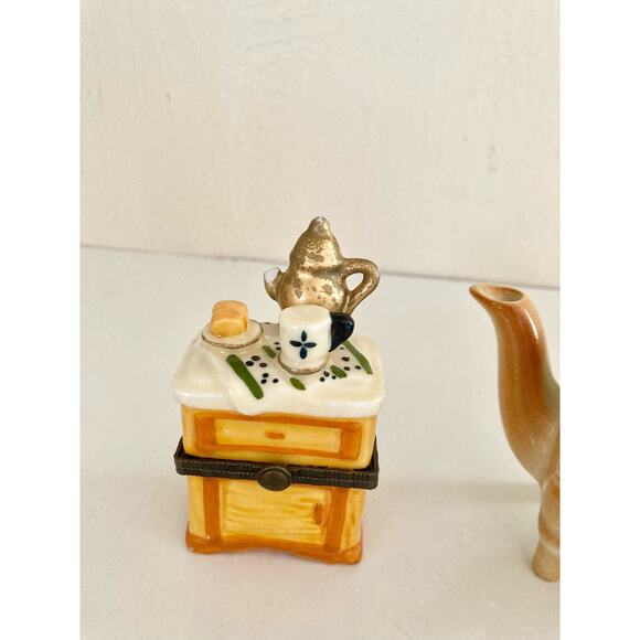 VTG Cardew Design + Silvestri Ceramic Mini Trinket Boxes Kitchen Theme Tea - Picture 7 of 8